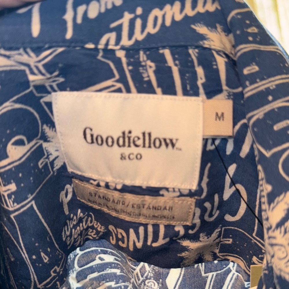 Goodfellow & Co Blue and White Casual Button Down Shirt - Picture 2 of 3